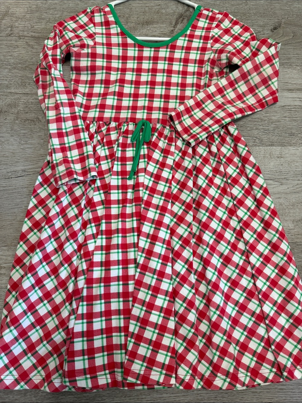 Girls' Holiday Plaid Long-Sleeve Nightgown - Red, Green & White